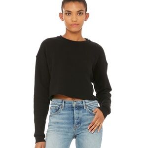 Wild Fable Black Cropped Long Sleeve Top